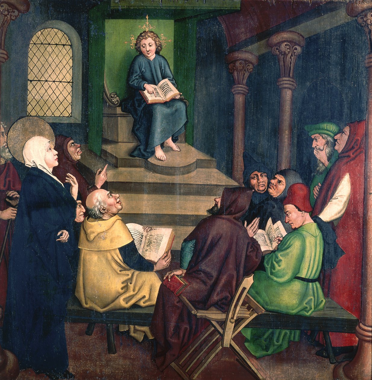 Jézus az orvosokkal, a domonkosok oltárképéről, 1470-80 körül alkotó: Martin Schongauer