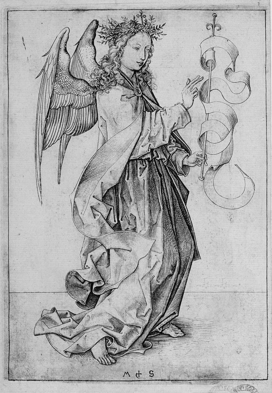 Az Angyali üdvözlet angyala alkotó: Martin Schongauer