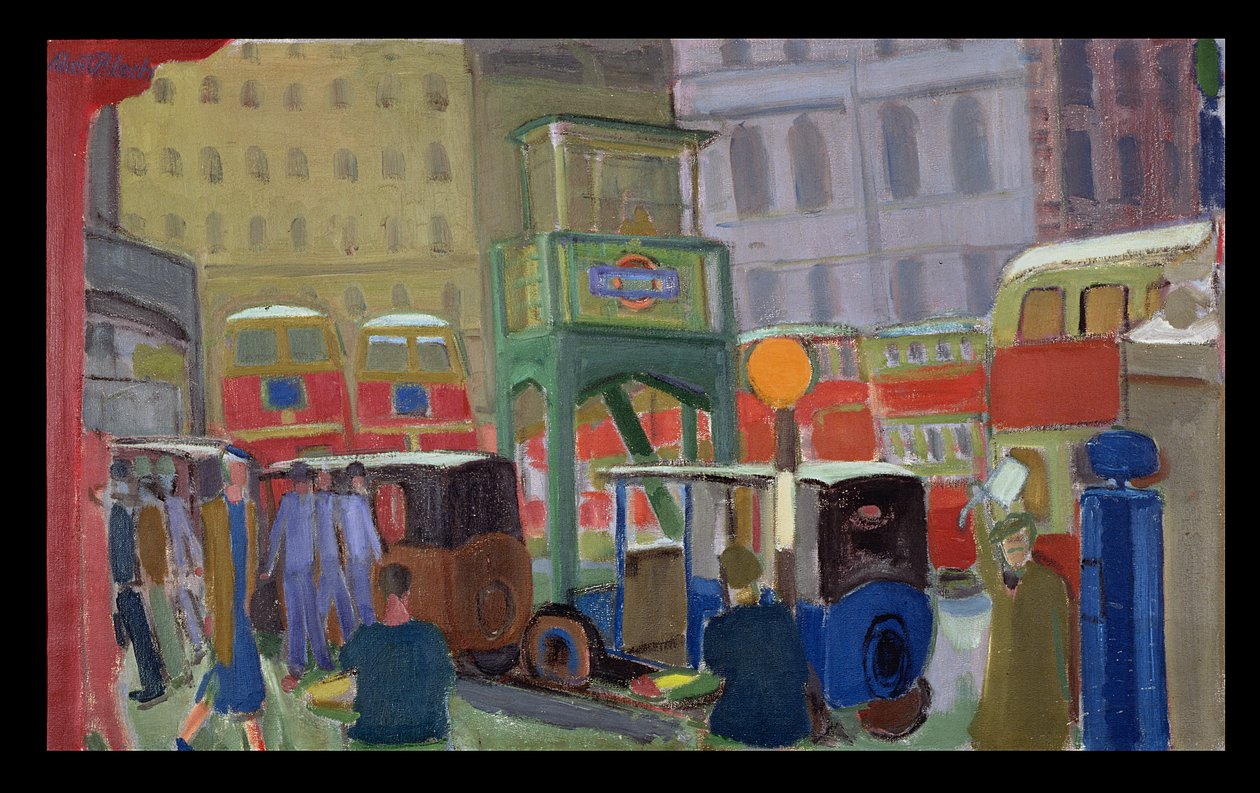 London Street Scene (olaj, vászon) alkotó: Martin Bloch