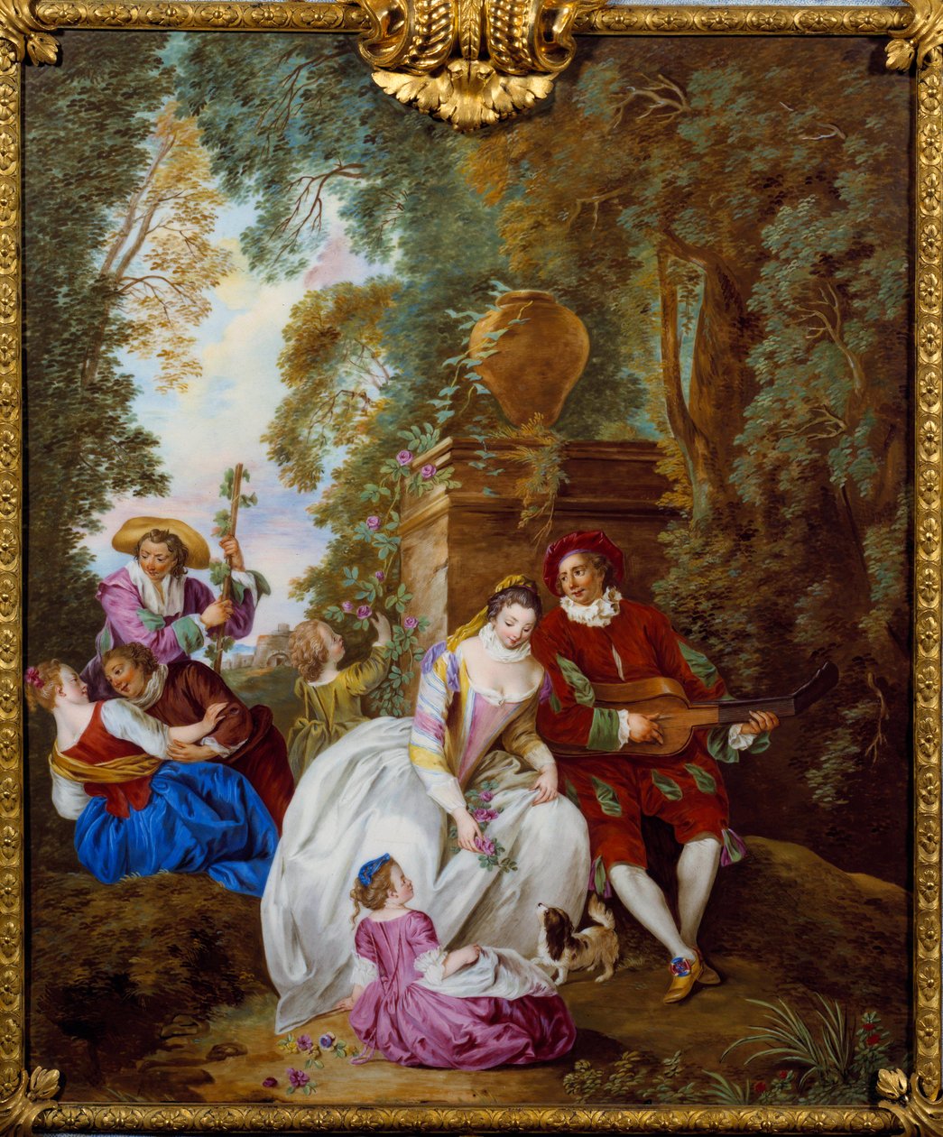 Lelkipásztori rituálé. A komód központi szellőzőnyílása, amelyet Carlin Martin készített Barry grófnőjének (Jeanne Becu, Barry grófnője (vagy Madame)) alkotó: Martin Carlin