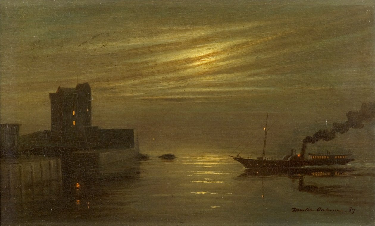 Broughty kastély - Holdfény jelenet alkotó: Martin  Anderson