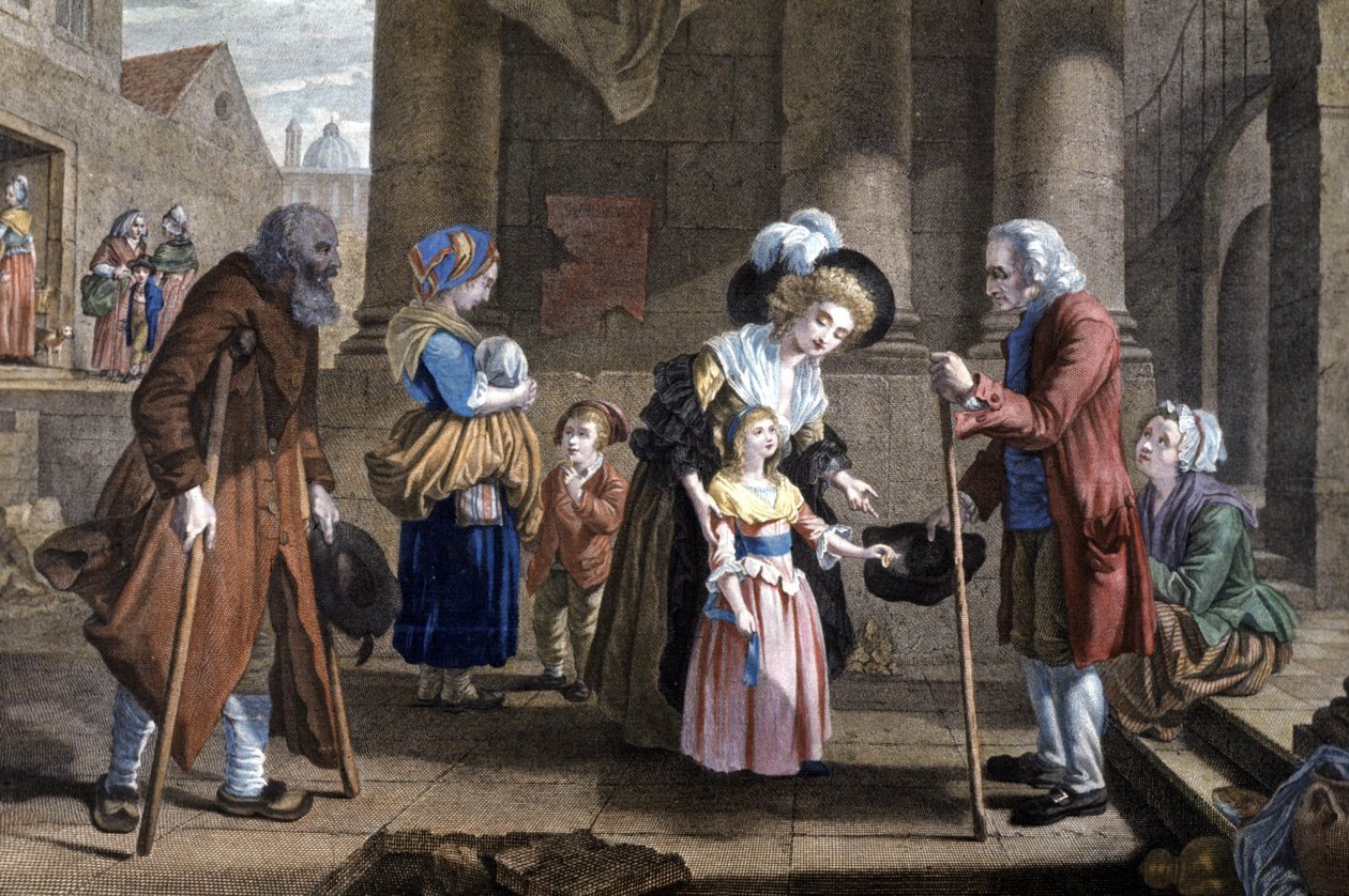 Emberiesség lecke. Egy fiatal lány nevelése, 1790 körül (metszet) alkotó: Martin Drölling