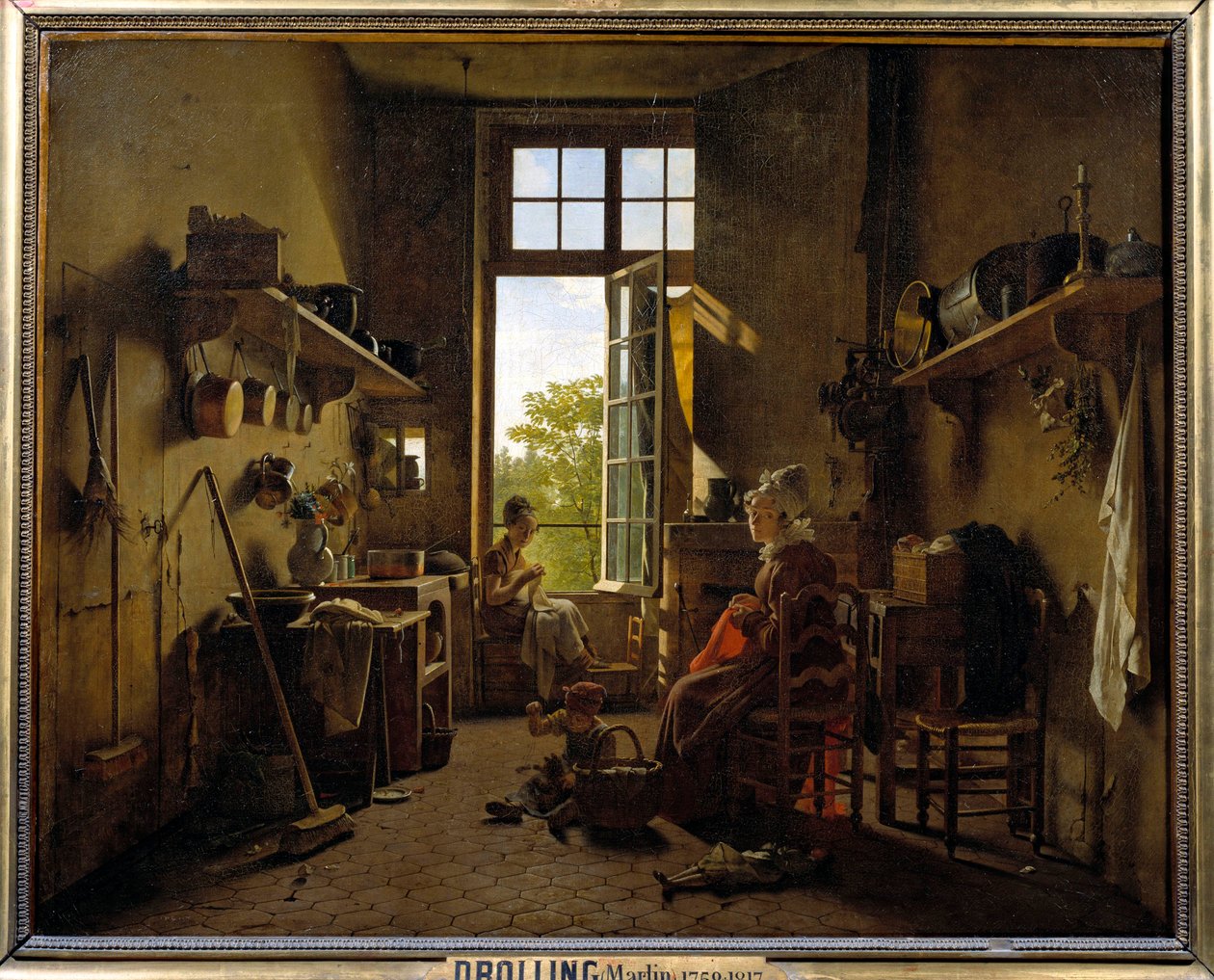 Martin Drolling (1752-1817) konyhabelső festménye 1815 V. 0,65x0,8 m alkotó: Martin Drölling