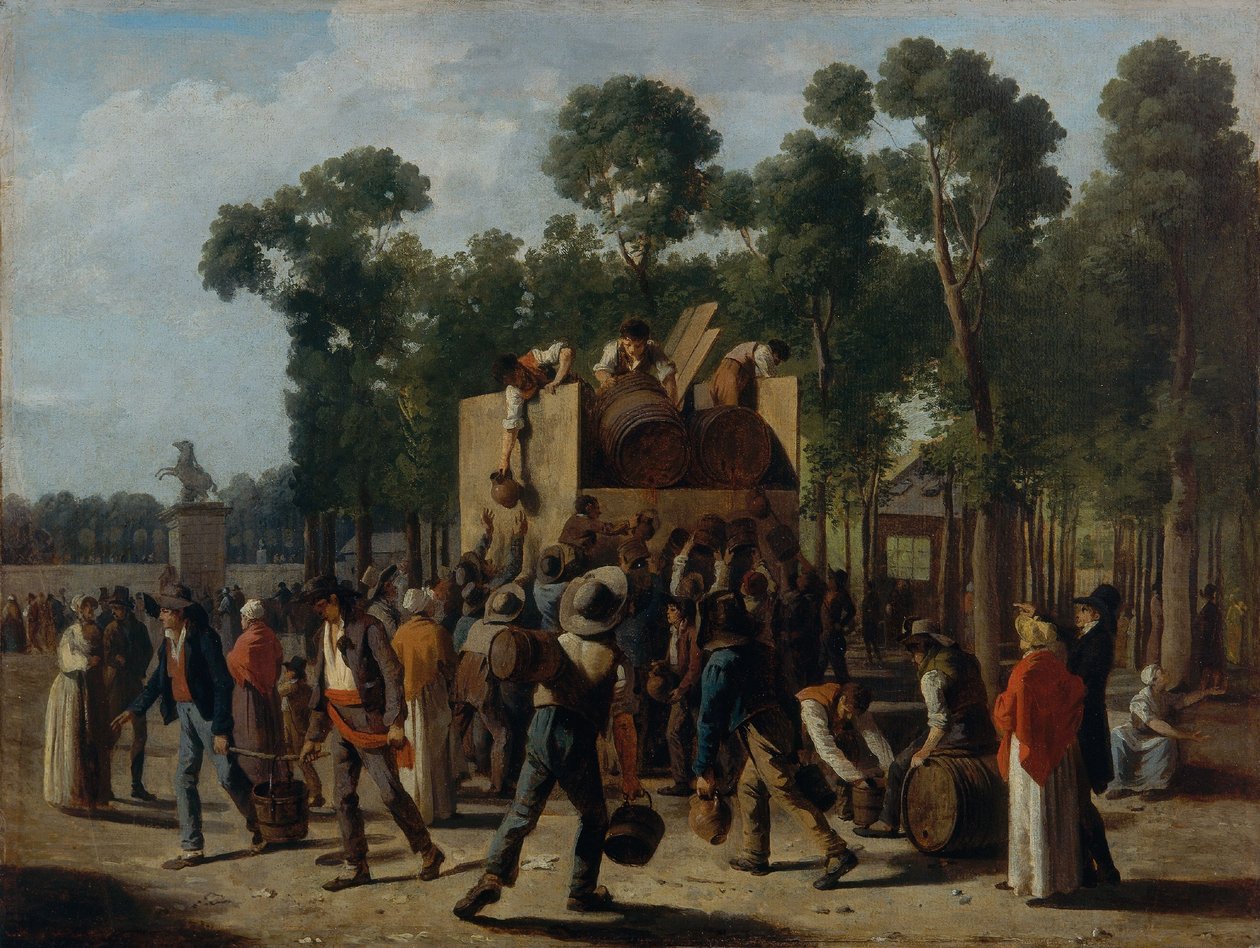 Borosztás a Champs-Elysées-n, 1795 körül (olaj, papír, vászonra erősítve) alkotó: Martin Drölling