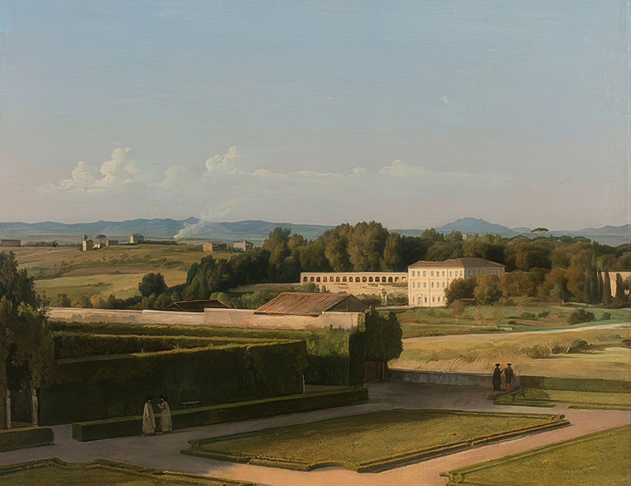 Kilátás a Villa Medici kertjére. 1811-16 alkotó: Martin Drölling