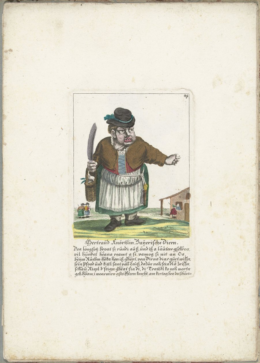 Gertraud Knörtzlin dwerg, 1710 körül Gertraud Knörtzlin, Baijerische Diern (cím a tárgyon) Il Callotto resurcitato vagy újonnan berendezett kis szekrény (sorozat címe) alkotó: Martin Engelbrecht (attributed to)