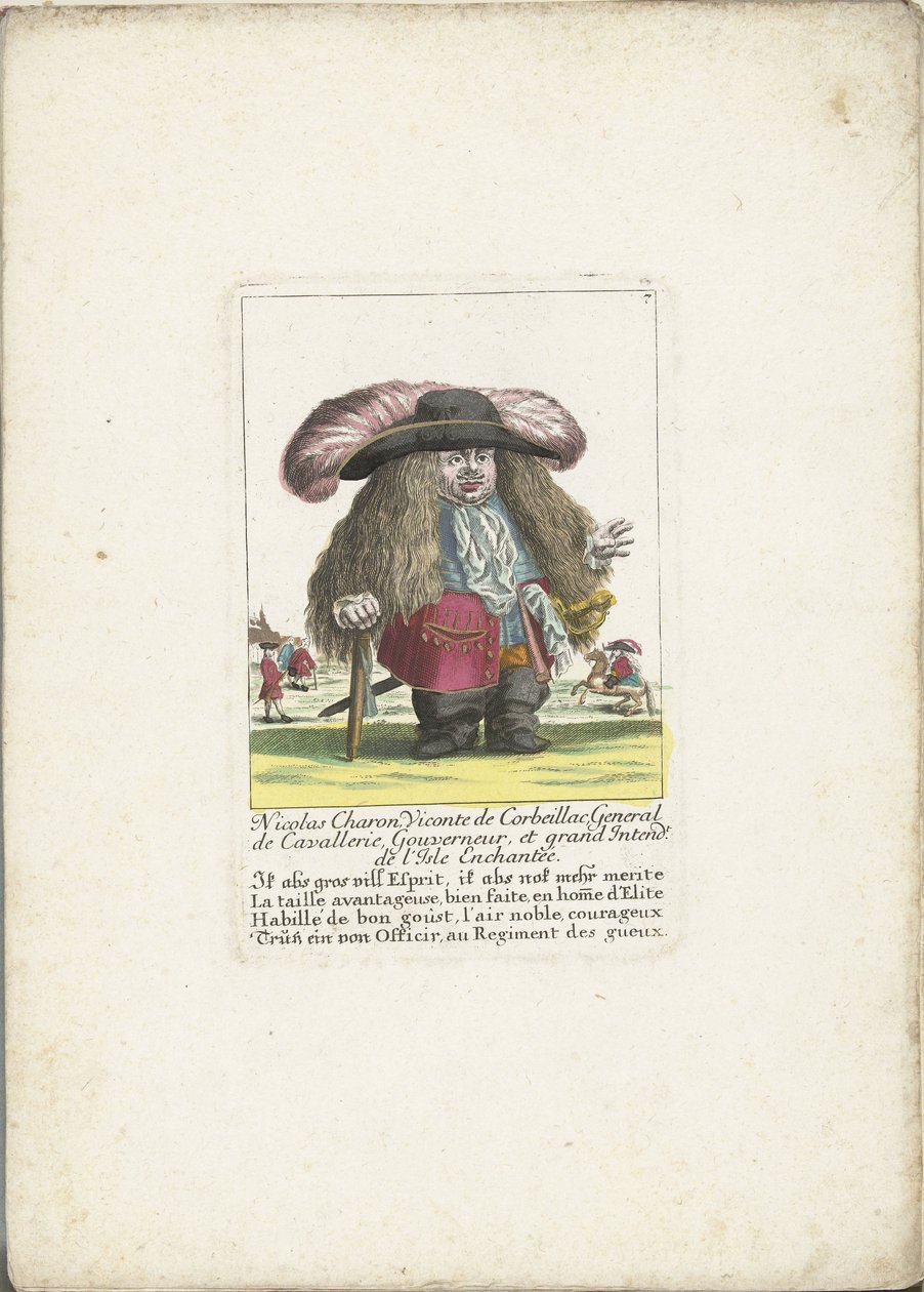 A törpe Nicolas Charon, mint a lovasság tábornoka, kb. 1710 Nicolas Charon, Viconte de Corbeillac, a lovasság tábornoka, kormányzó és nagy szándékú. de l