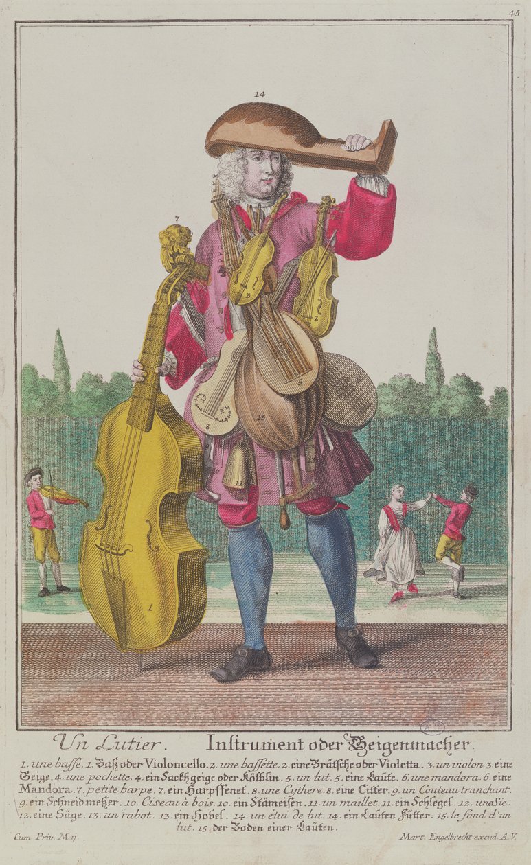 A Hangszerkészítő, 1735 körül, Augsburgban jelent meg alkotó: Martin Engelbrecht