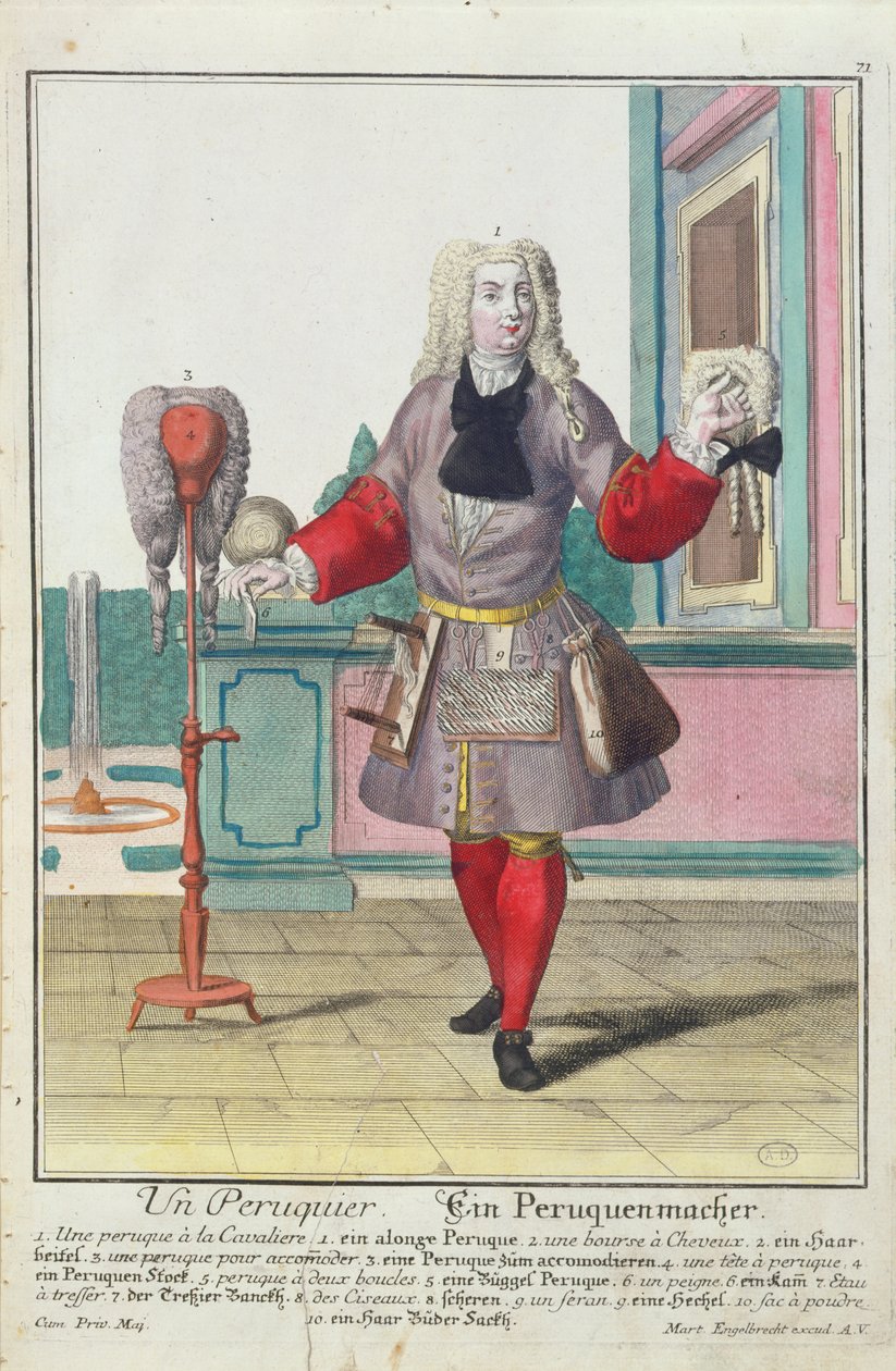 A parókakészítő, Augsburgban, 1735 körül alkotó: Martin Engelbrecht