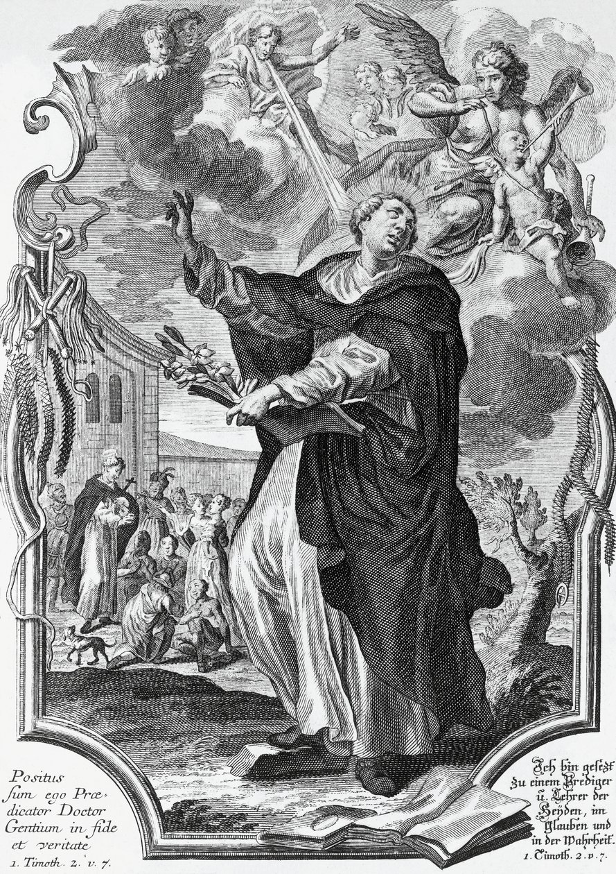 Vincent Ferrer (1350-1419), spanyol dominikánus, metszet: Martin Engelbrecht (1684-1756) alkotó: Martin Engelbrecht
