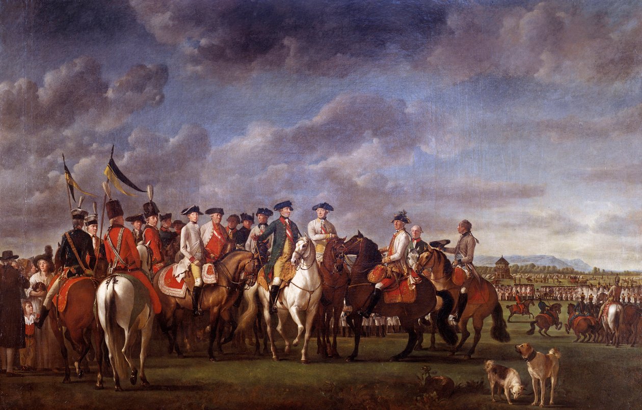II. József osztrák császár (1741-1790) a minkendorfi táborban Baden mellett 1788-ban Martin Quadal (1736-1808) festménye 1788 Bécs. Művészettörténeti Múzeum alkotó: Martin Ferdinand Quadal