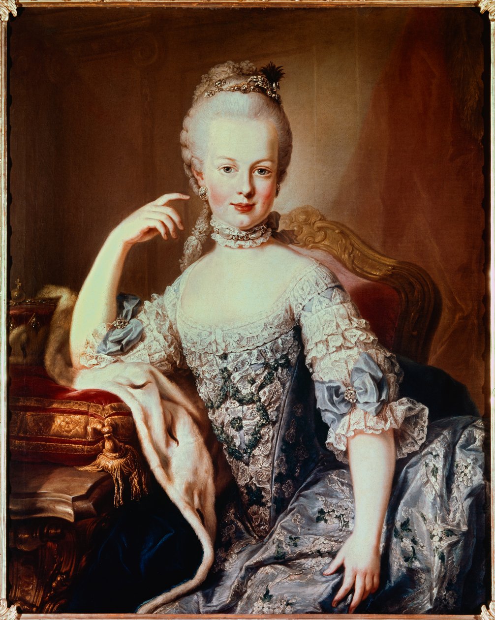 Marie Antoinette (1755-1793) Franciaország leendő királynője portréja Martin van Meytens (1695-1770) festménye 1767 körül. Vienne, Schoenbrun kastély (Schonnbrun) alkotó: Martin II Mytens or Meytens