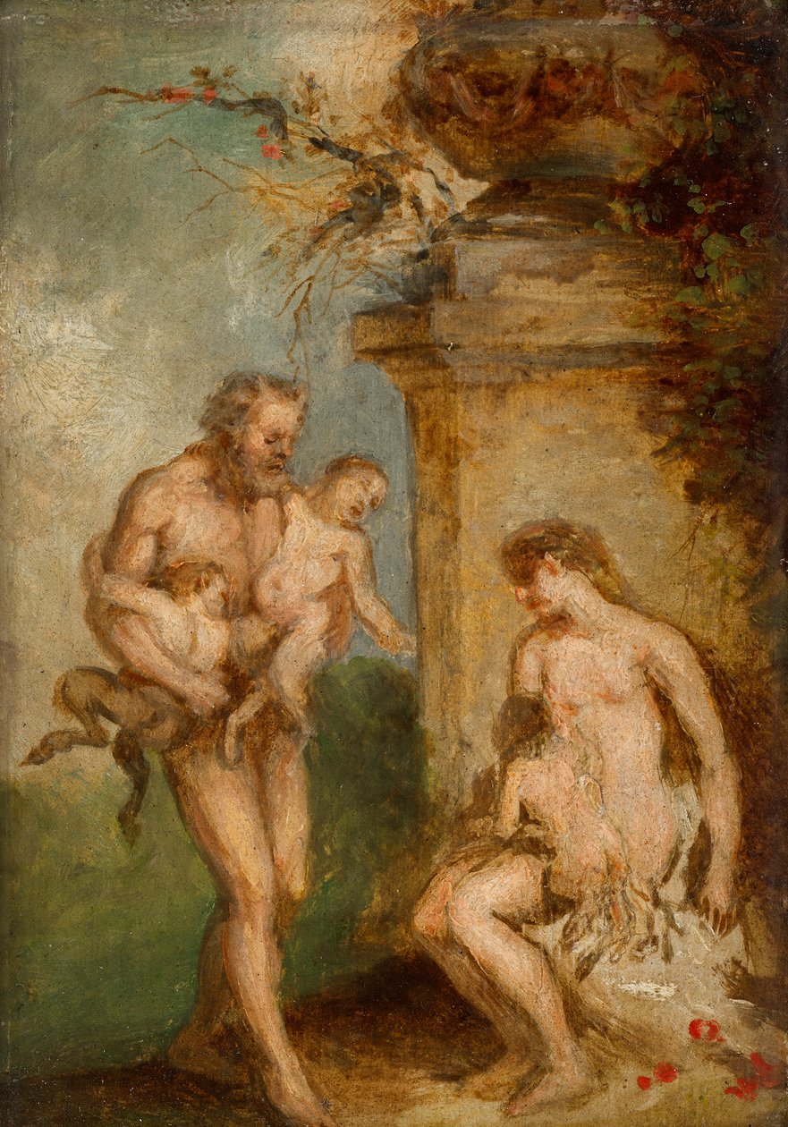 A szatírgyerekek nevelése alkotó: Martin Johann Schmidt