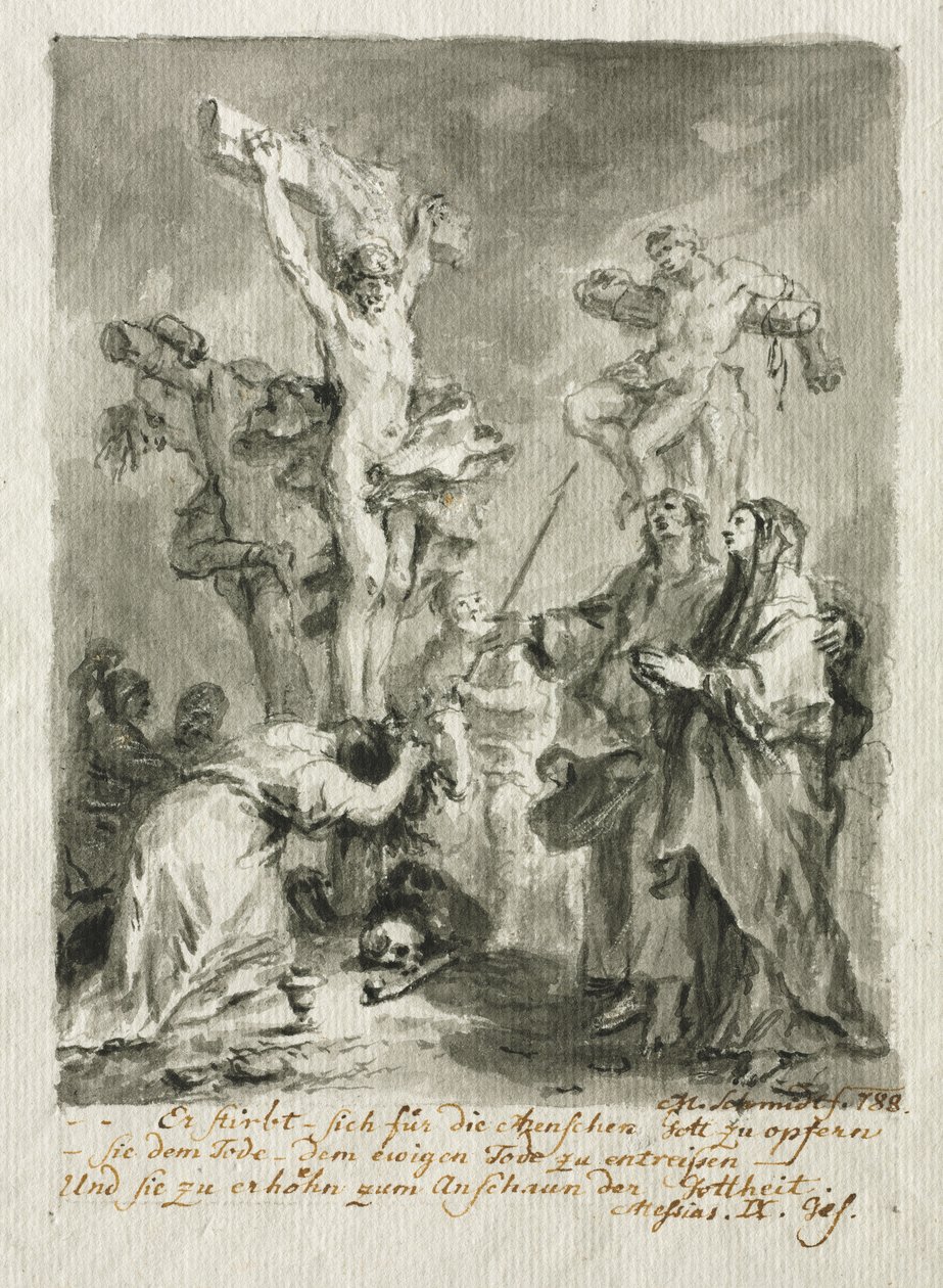 A keresztre feszítés alkotó: Martin Johann Schmidt