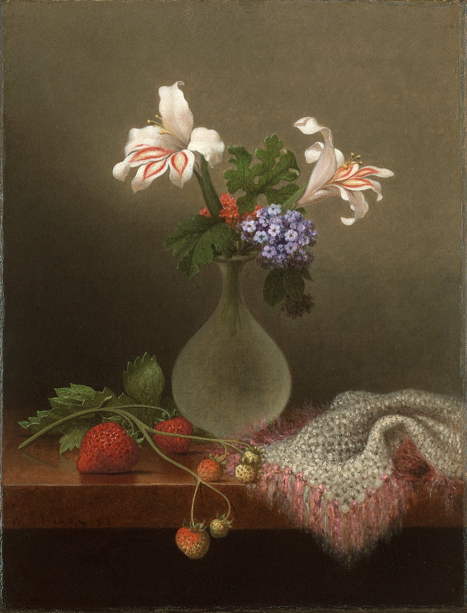 Egy váza kukorica liliom és Heliotrope alkotó: Martin Johnson Heade
