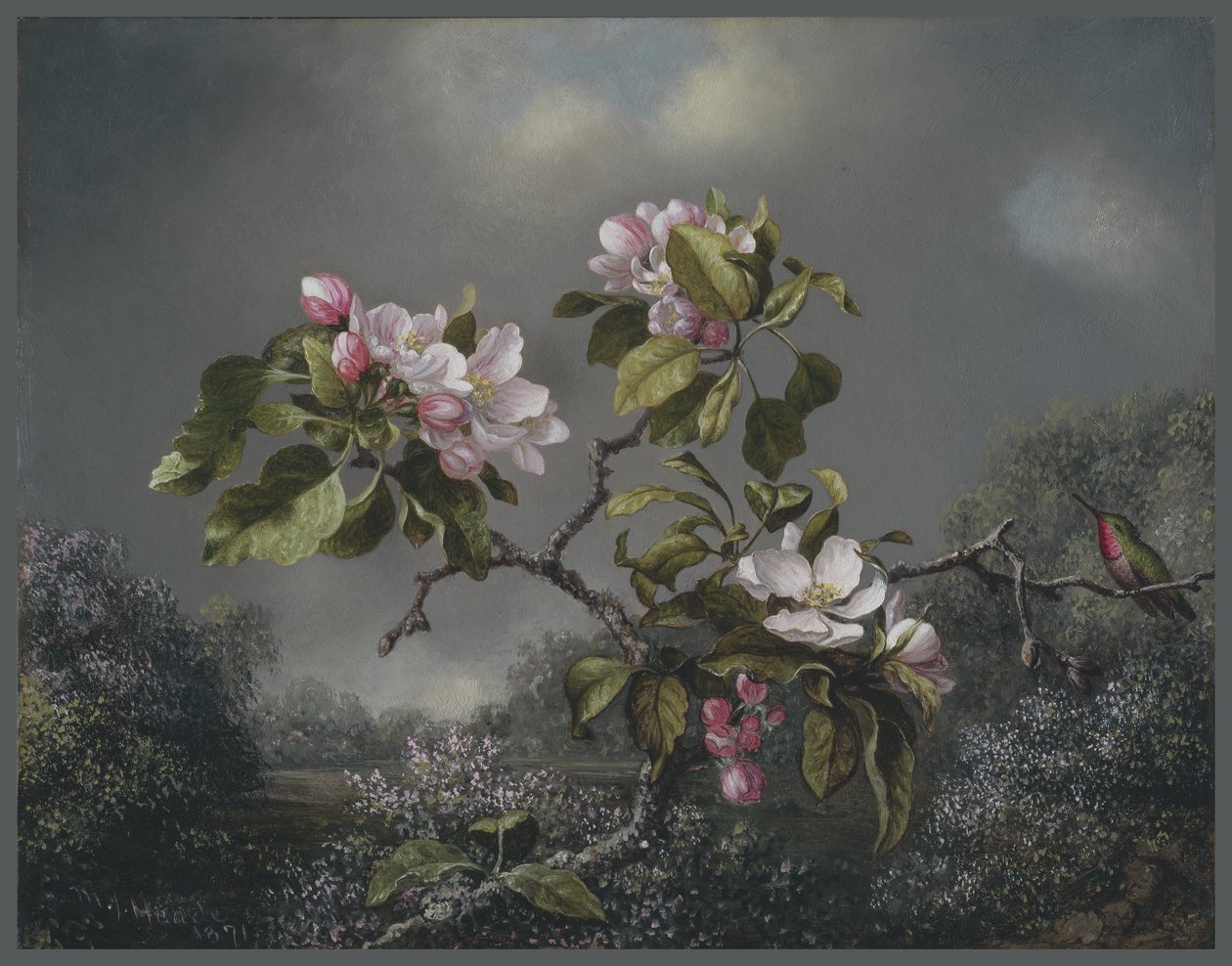 Almavirágok és kolibri, 1871 alkotó: Martin Johnson Heade