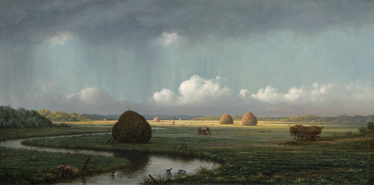 Hirtelen zápor, Newbury Marshes, 1865-75 alkotó: Martin Johnson Heade