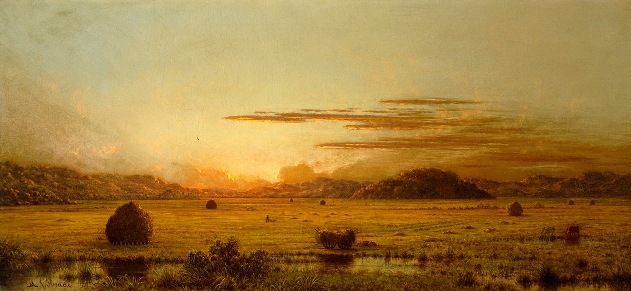 Napkelte, Hoboken Meadows, 1875-1885 körül alkotó: Martin Johnson Heade
