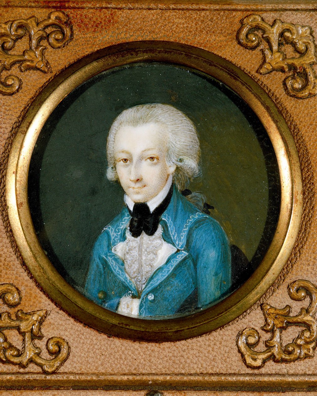 Ausztria, Wolfgang Amadeus Mozart (1756 - 1791) osztrák zeneszerző portréja, 1773 körül (miniatúra elefántcsontra) alkotó: Martin Knoller