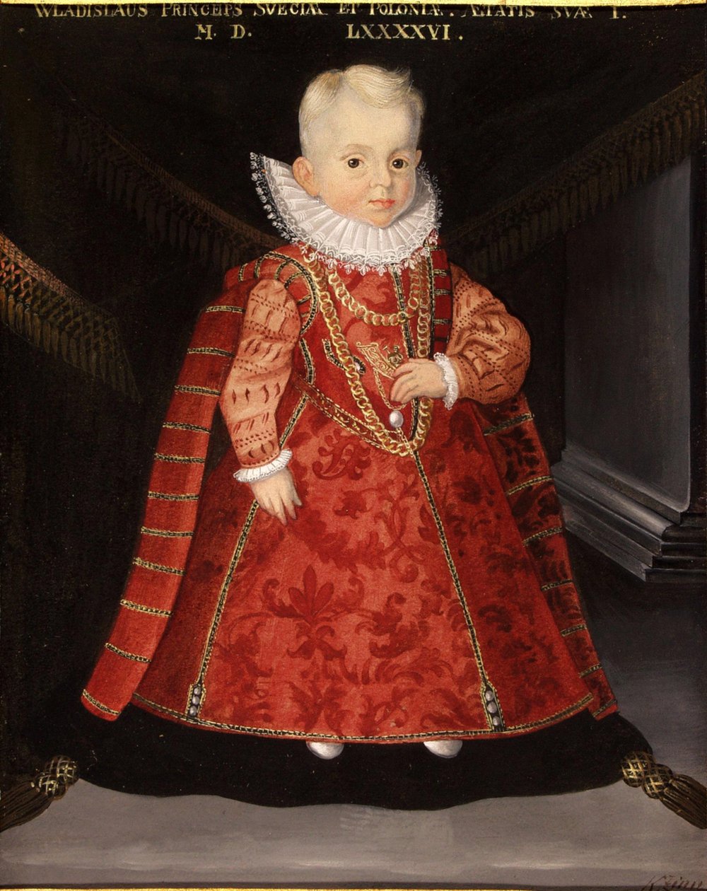 Wladyslaw Vasa 1595-1648, III. Zsigmond lengyel király fia portréja, 1596 alkotó: Martin Kober