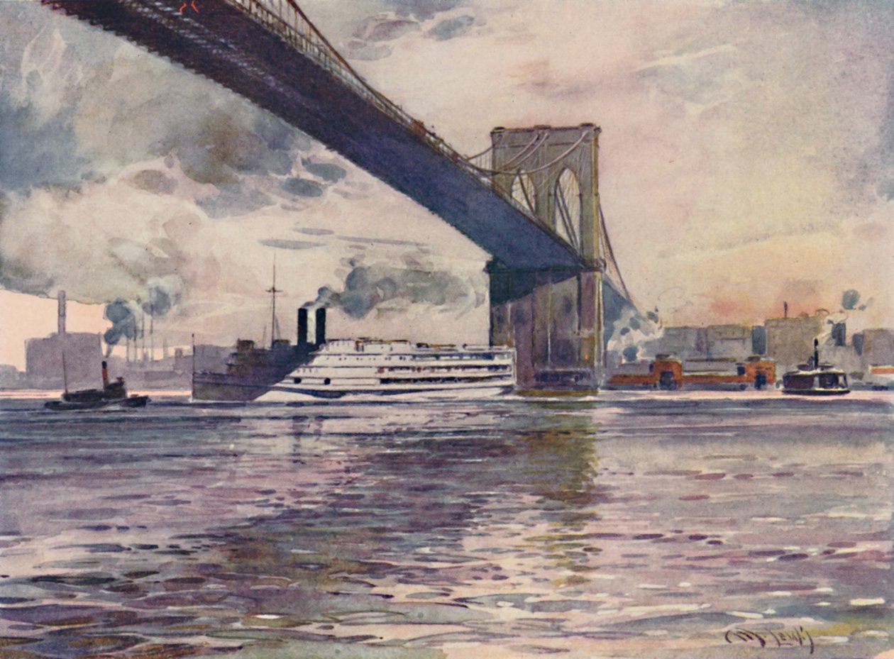 Brooklyn Bridge, New York, 1916 alkotó: Martin Lewis