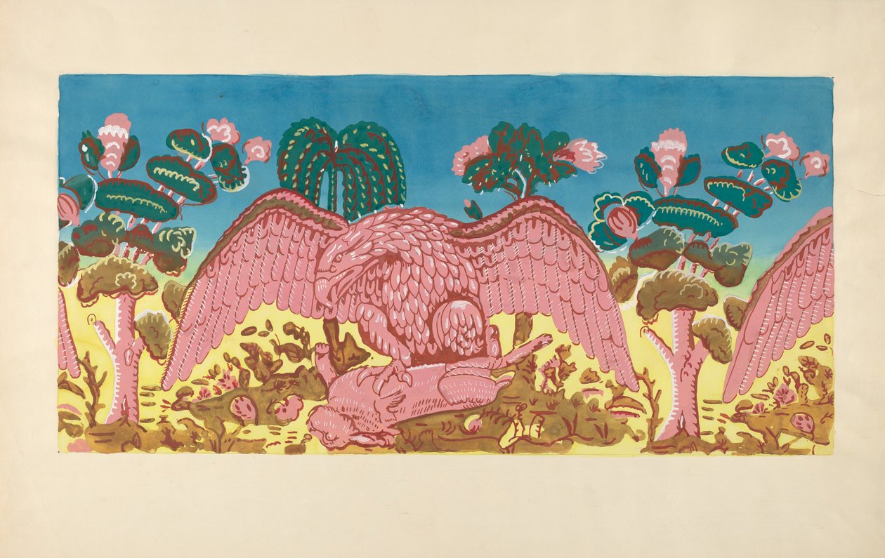 Bandbox Design Eagle and Rabbit, c. 1936. alkotó: Martin Partyka