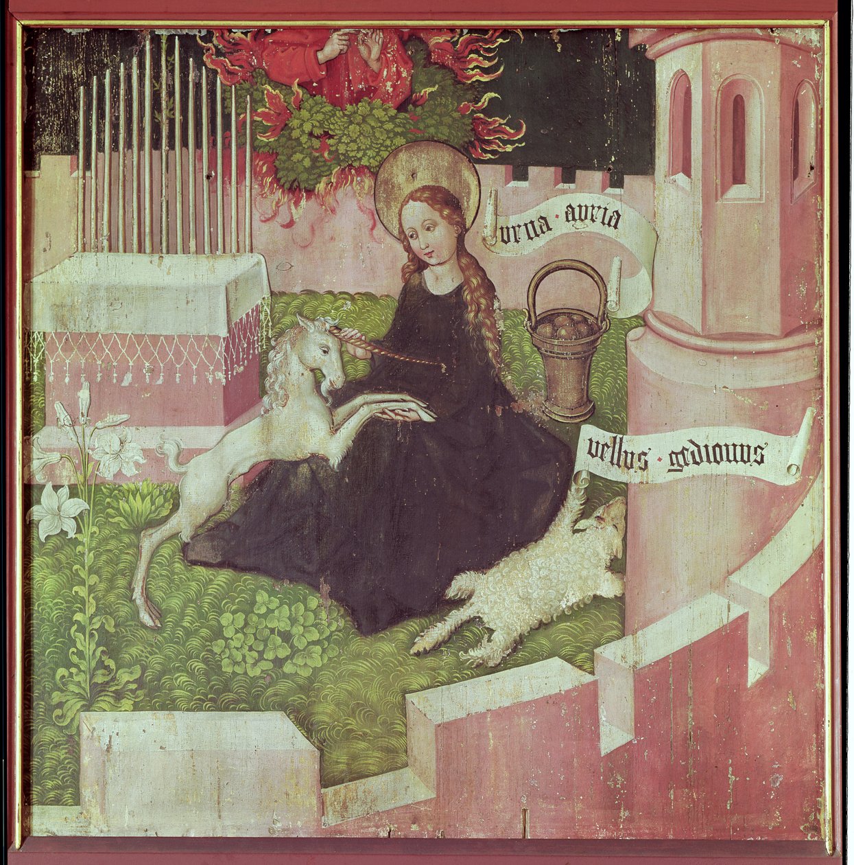 Dominikánusok oltárképe: A misztikus vadászat, 1470-80 körül (lásd még: 67722) alkotó: Martin Schongauer