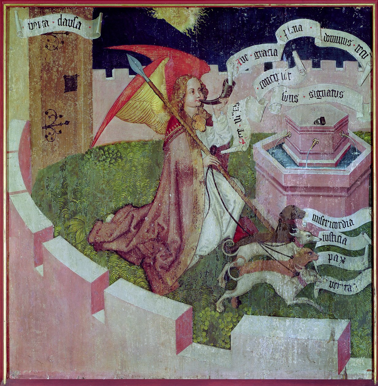 Dominikánusok oltárképe: A misztikus vadászat, 1470-80 körül (lásd még: 67723) alkotó: Martin Schongauer
