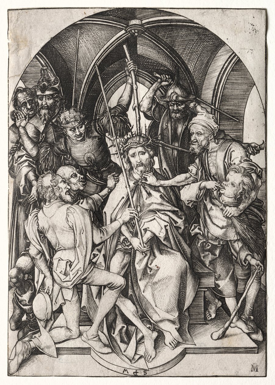 A tövisekkel megkoronázott Krisztus. alkotó: Martin Schongauer