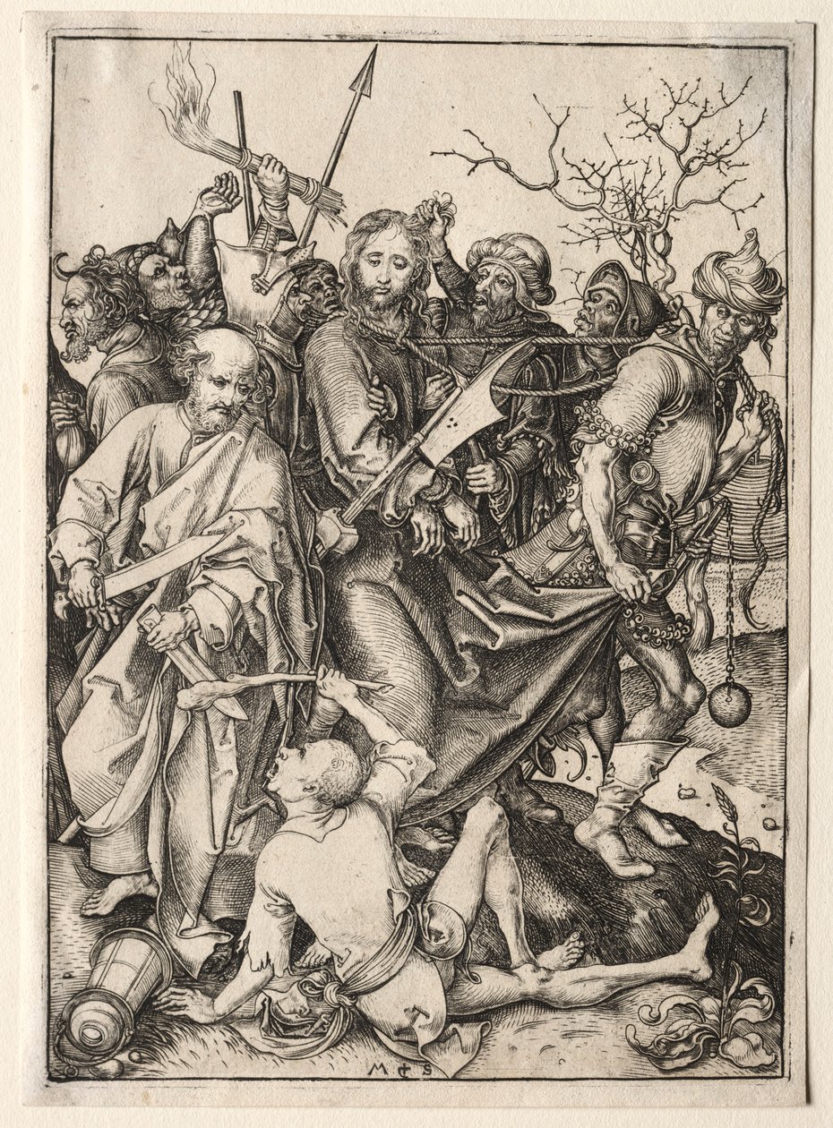 Krisztust fogságba vitték. alkotó: Martin Schongauer