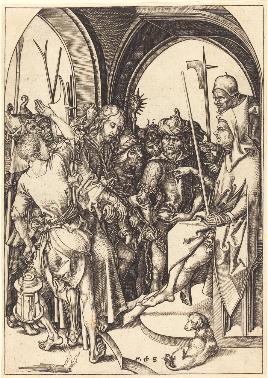 Krisztus Anna előtt alkotó: Martin Schongauer