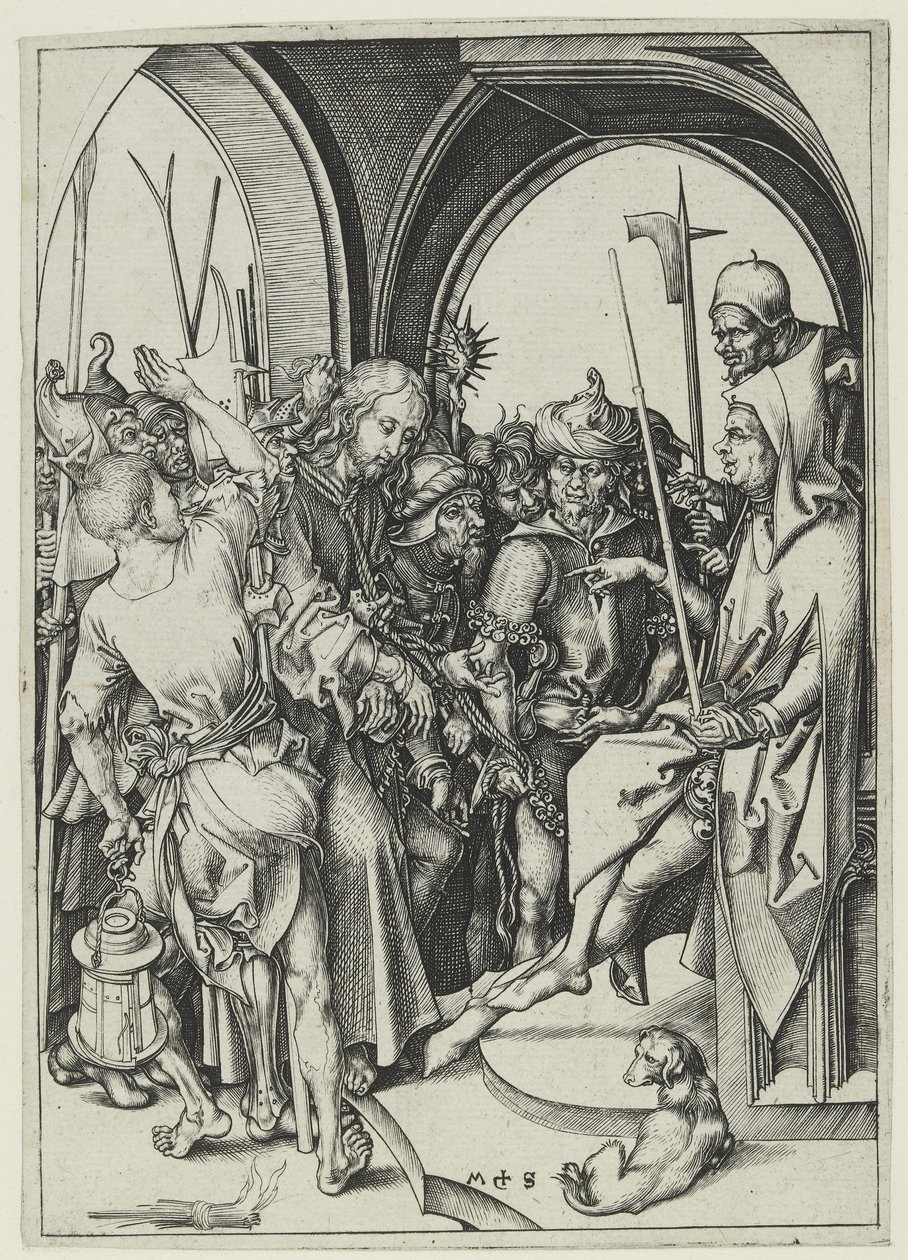Krisztus Anna előtt alkotó: Martin Schongauer