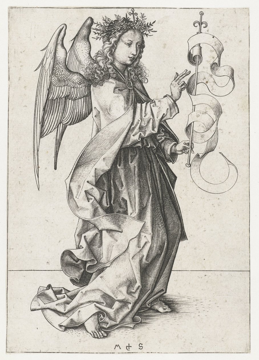 Gábriel angyal Angyali üdvözlet (sorozat címe) alkotó: Martin Schongauer