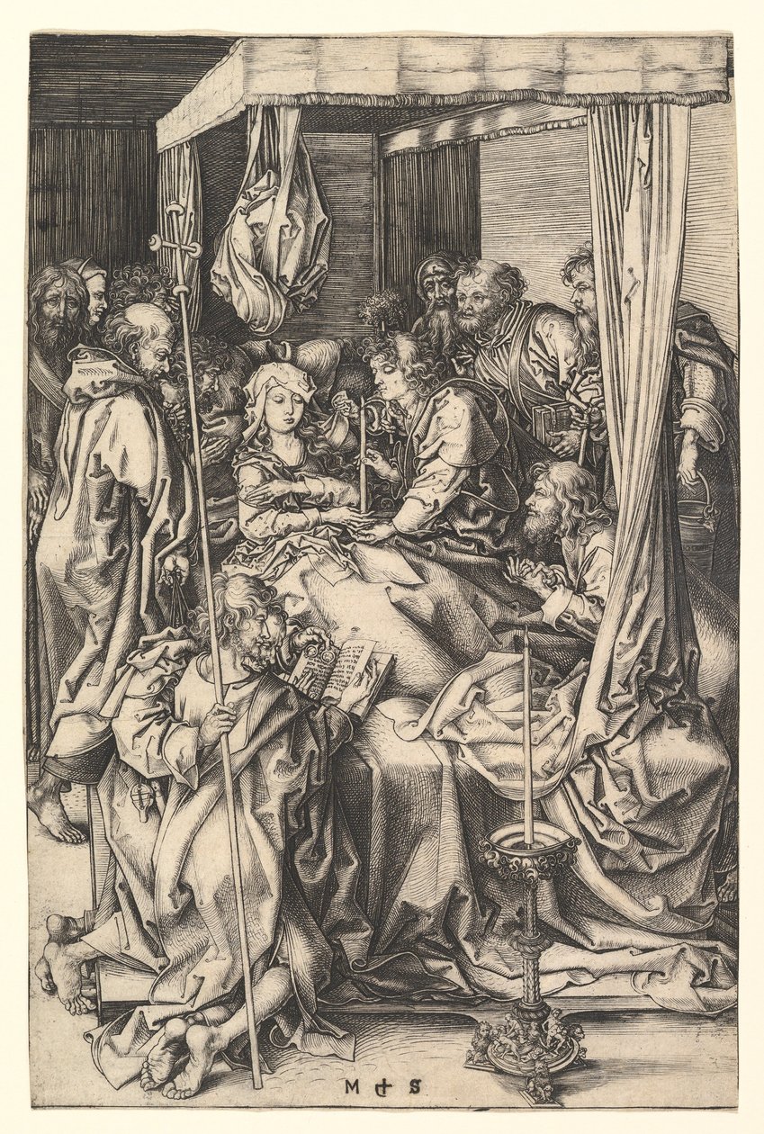 A Szűz halála, kb. 1435-1491. alkotó: Martin Schongauer