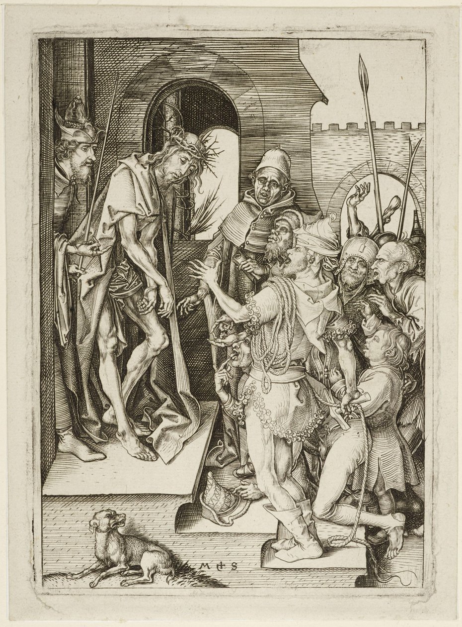Krisztus szenvedéstörténete - Krisztus bemutatása (Ecce Homo) alkotó: Martin Schongauer