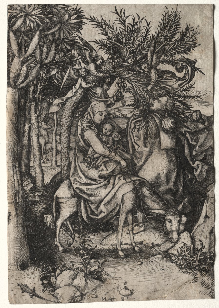 A Szűz élete: A menekülés Egyiptomba alkotó: Martin Schongauer