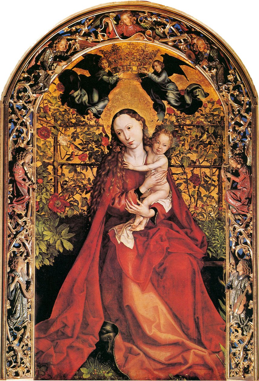 Madonna a Rózsakertben, 1473 alkotó: Martin Schongauer