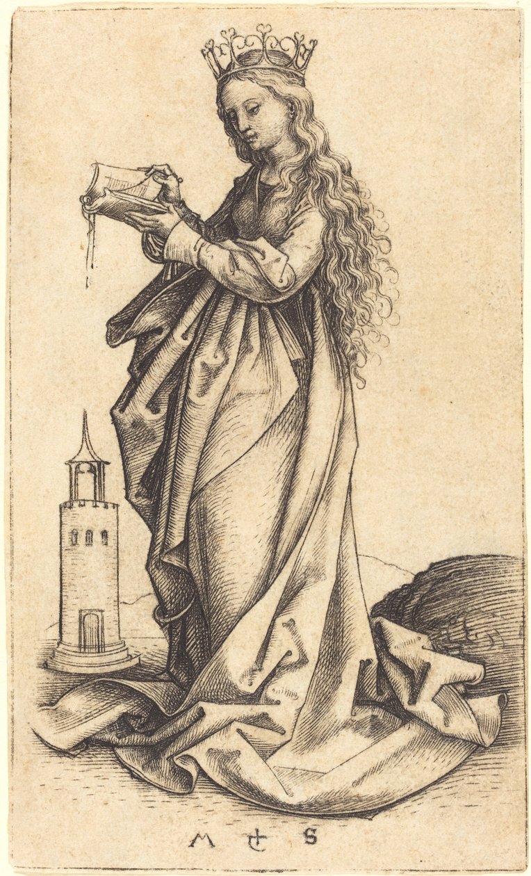 Szent Borbála alkotó: Martin Schongauer