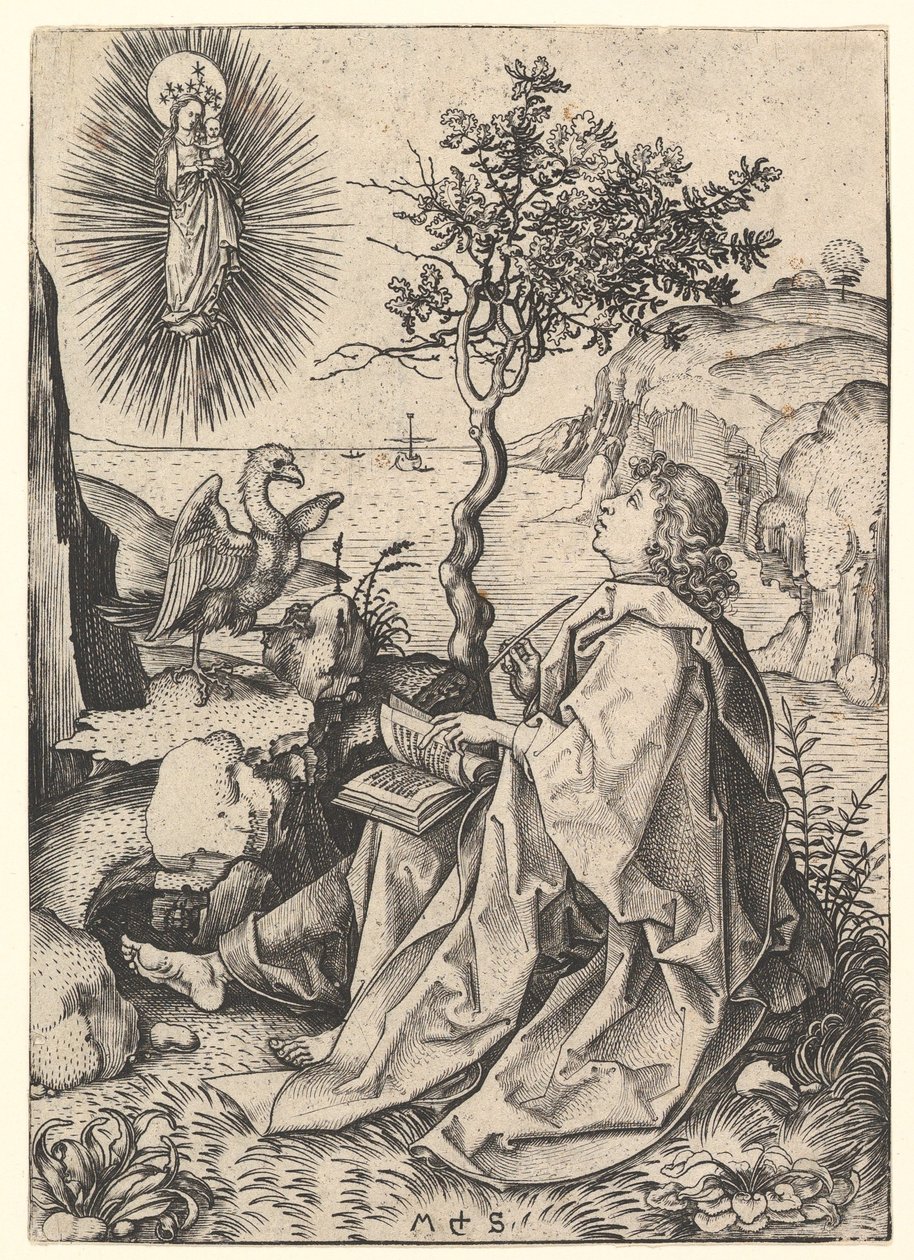 Szent János Patmoszon, kb. 1435-1491. alkotó: Martin Schongauer