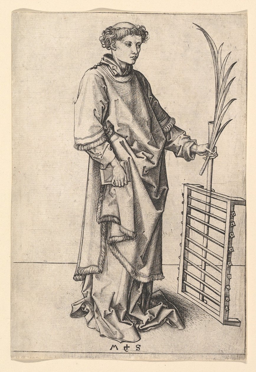 Szent Lőrinc, kb. 1435-1491. alkotó: Martin Schongauer
