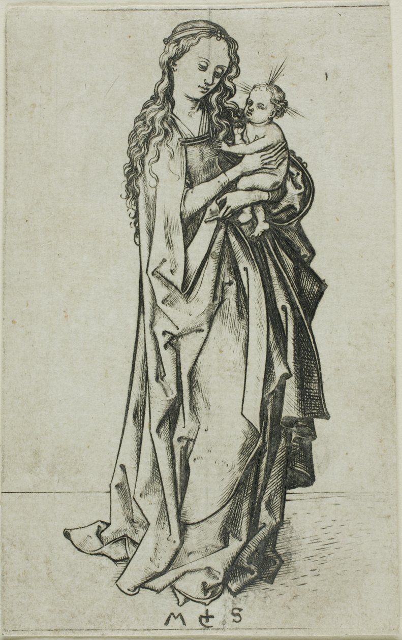 Kis álló Madonna és gyermeke alkotó: Martin Schongauer