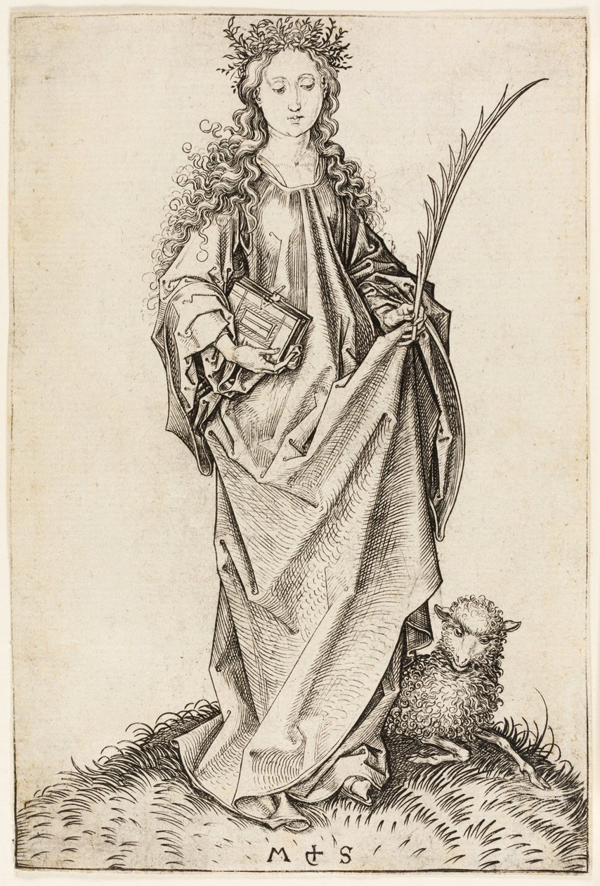 Szent Ágnes alkotó: Martin Schongauer
