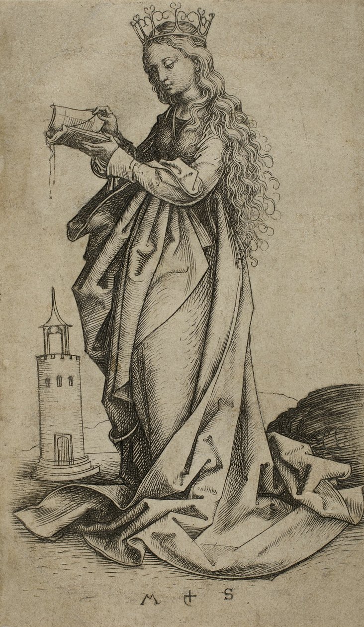 Szent Borbála alkotó: Martin Schongauer