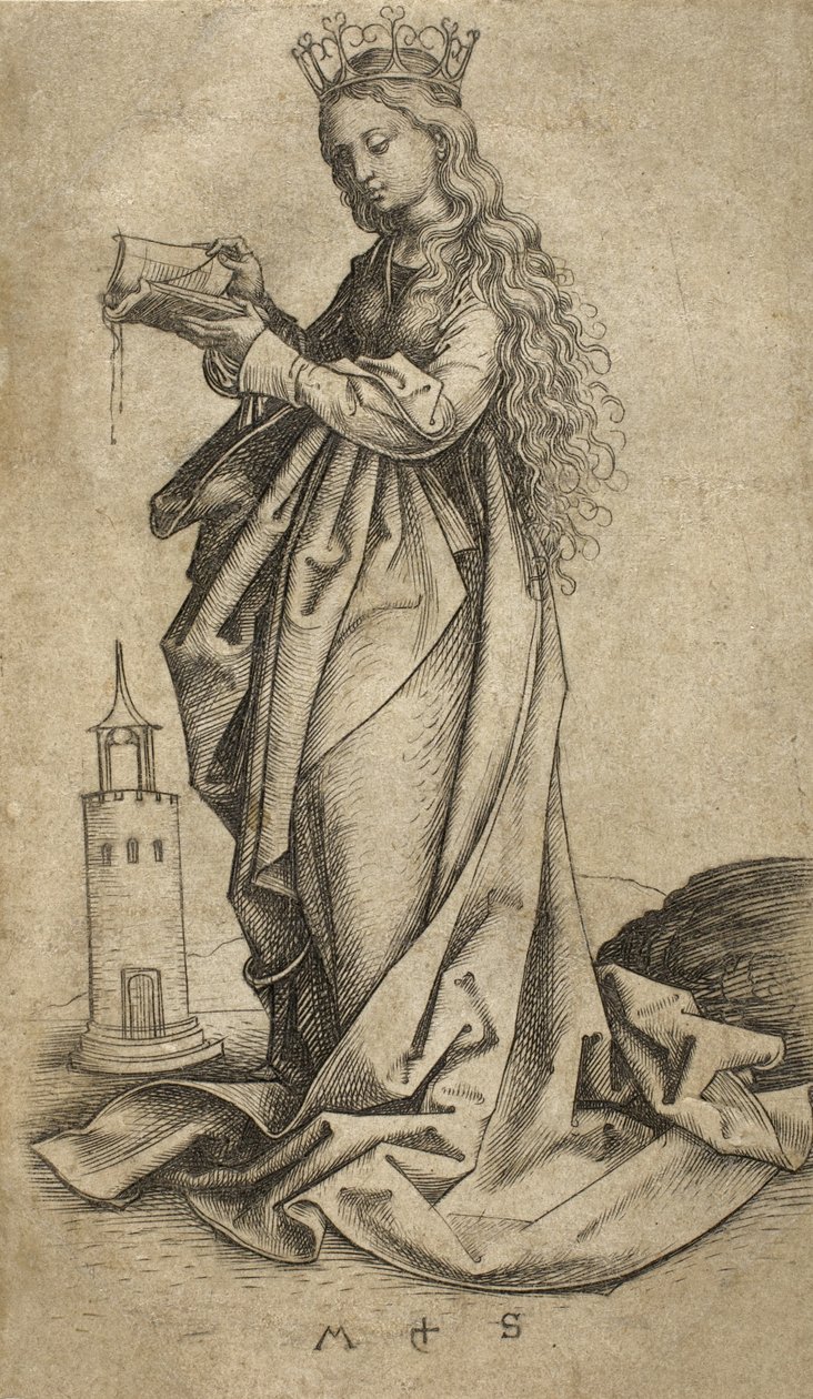 Szent Borbála alkotó: Martin Schongauer
