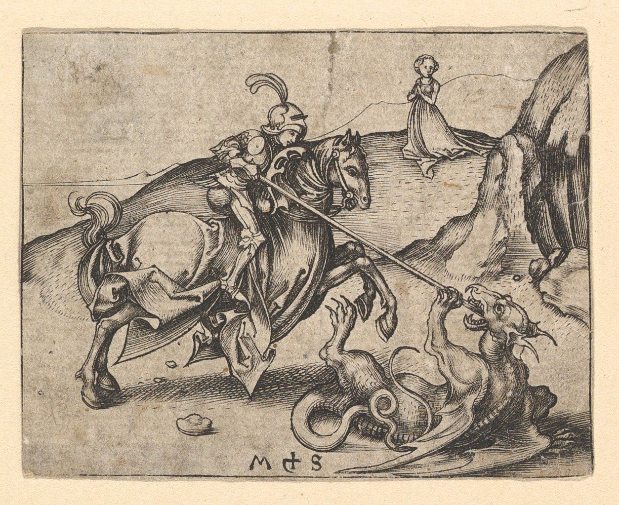 St. George Slaying the Dragon, kb. 1435-1491. alkotó: Martin Schongauer