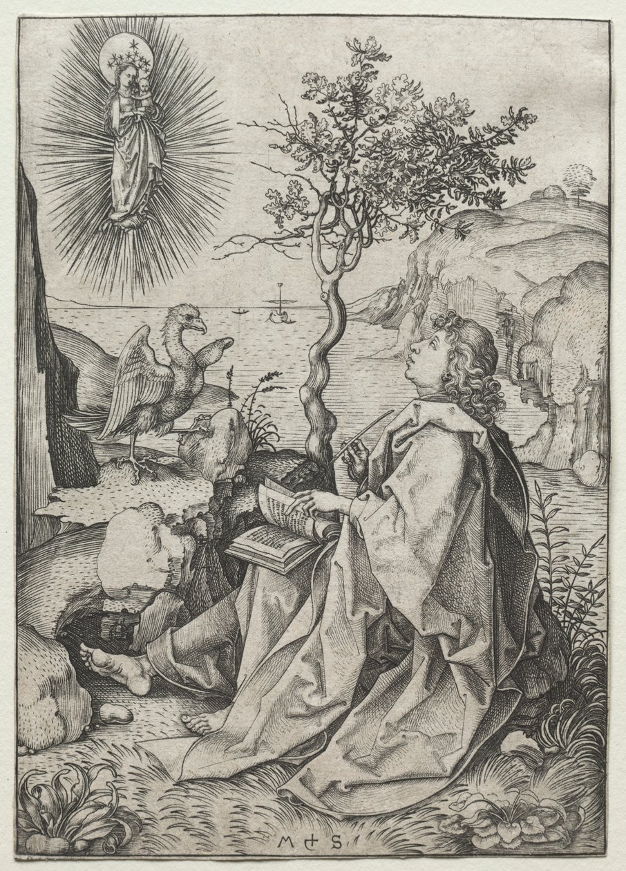 Szent János evangélista Patmosz szigetén alkotó: Martin Schongauer
