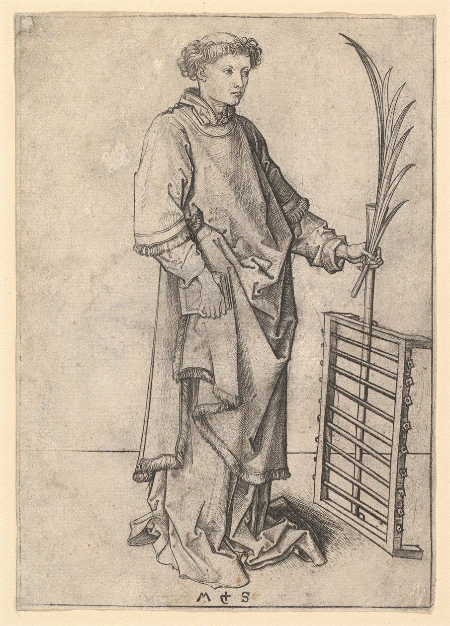Szent Lőrinc, kb. 1435-1491. alkotó: Martin Schongauer