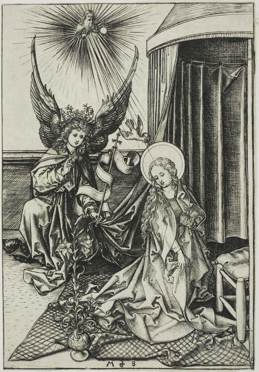 Az Angyali üdvözlet alkotó: Martin Schongauer