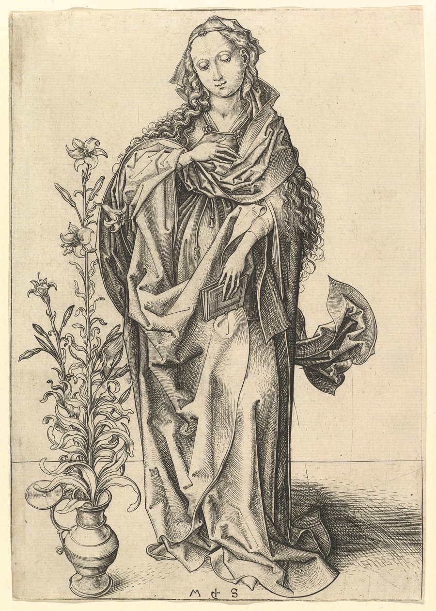 Angyali üdvözlet: A Szűz, kb. 1435-1491. alkotó: Martin Schongauer
