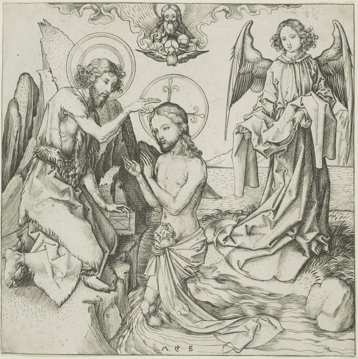 Krisztus keresztsége alkotó: Martin Schongauer